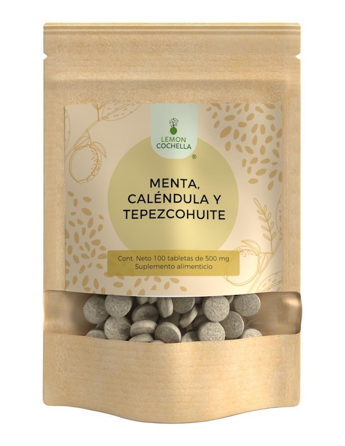 Menta, Caléndula y Tepezcohuite Lemon Cochella 100 tabletas