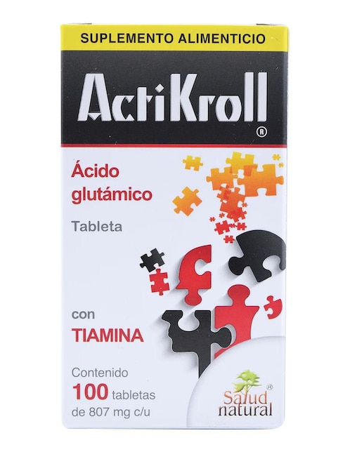 Actikroll Salud Natural con ácido glutámico y tiamina 100 tabletas