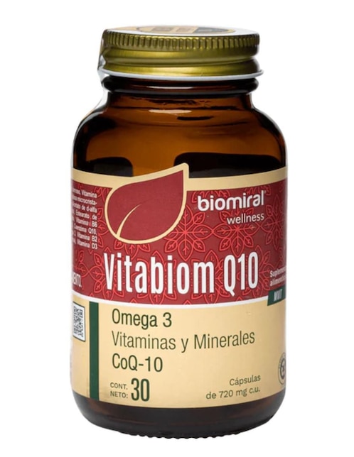 Vitabiom Q10 Biomiral con omega 3 de 30 cápsulas