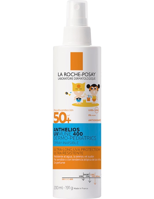 Protector solar FPS 50+ UVMUNE 400 Dermo-Pediatrics Spray Invisible La Roche Posay Anthelios 200 ml