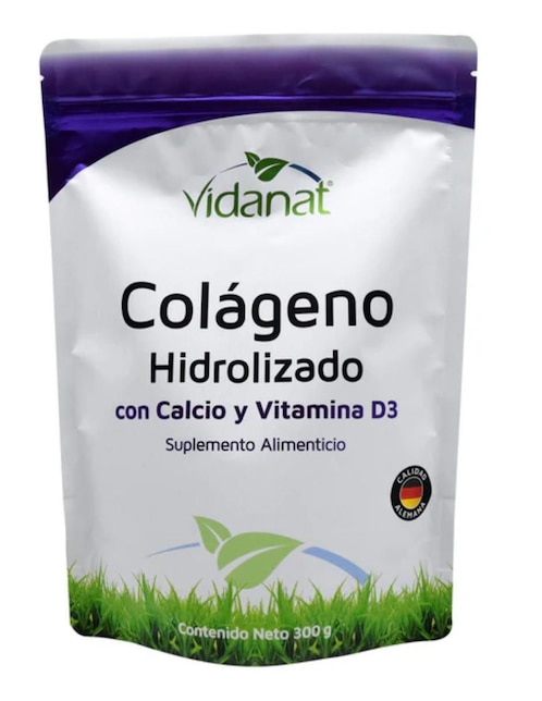 Colágeno Hidrolizado Con Calcio Y Vitamina D3 Vidanat con colágeno sabor natural 300 g