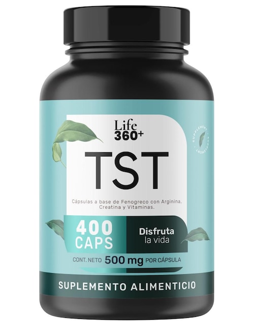 TST Life360+ con fenogreco, l-arginina, creatina monohidratada, vitaminas y zinc 400 cap