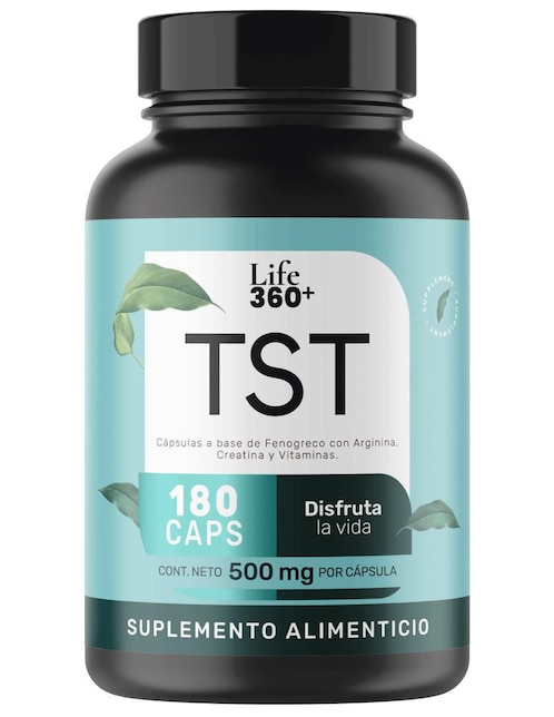 TST Life360+ con fenogreco, l-arginina, creatina monohidratada, vitaminas y zinc 180 caps