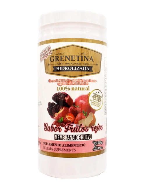 Grenetina Hidrolizada con membrana de huevo Pretty Bee sabor frutos rojos 500 g