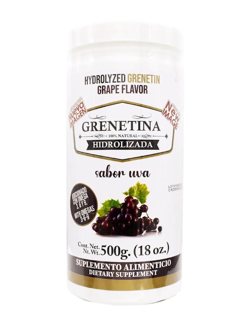 Grenetina Hidrolizada Pretty Bee sabor uva 500 g