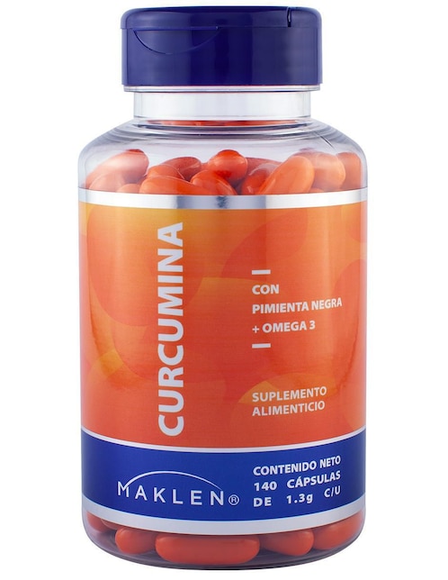Curcumina con Pimienta Negra y Omega 3 Maklen con piperina