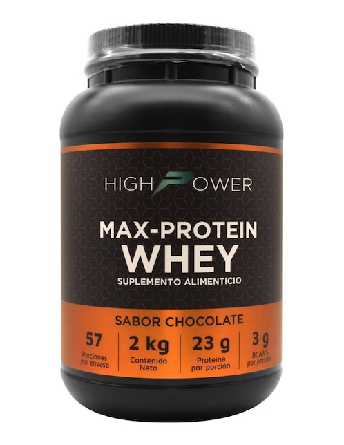 Max Protein Whey High High Power con proteína de suero de leche sabor chocolate