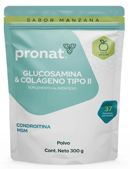 Glucosamina & Colágeno Tipo II Pronat sabor manzana