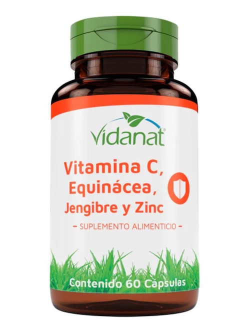 Vitamina C Equinacea Jengibre Y Zinc Vidanat de 60 cápsulas