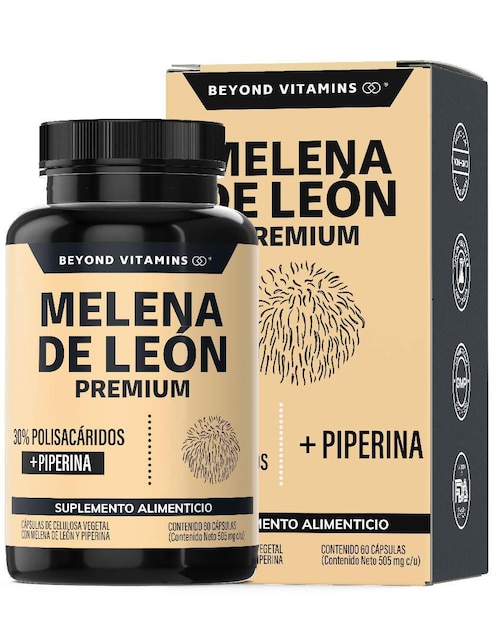Hongo Melena de León Pimienta Negra Beyond Vitamins de 60 cápsulas