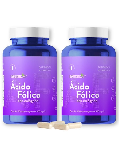 Ácido fólico Liv Nutrition con colágeno