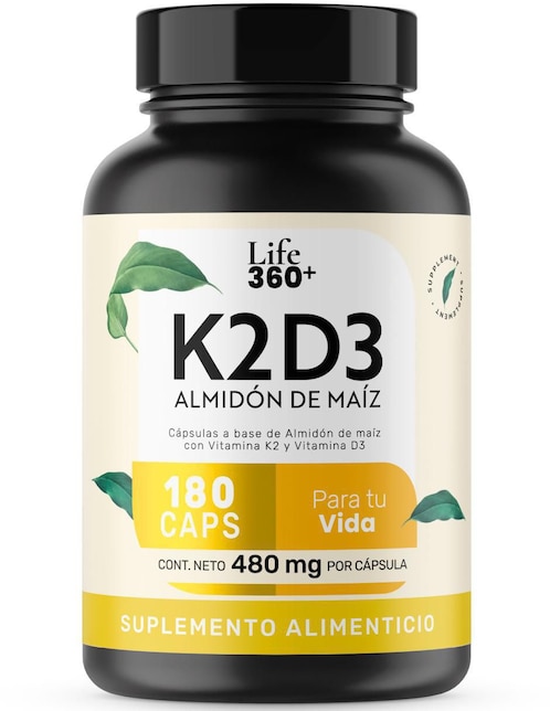 LIFE360+ Suplemento alimenticio Life360+ con vitamina D3 y K2