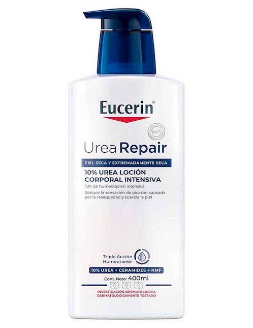 Crema corporal recomendada para hidratar de día y noche Urea Repair Eucerin para piel seca