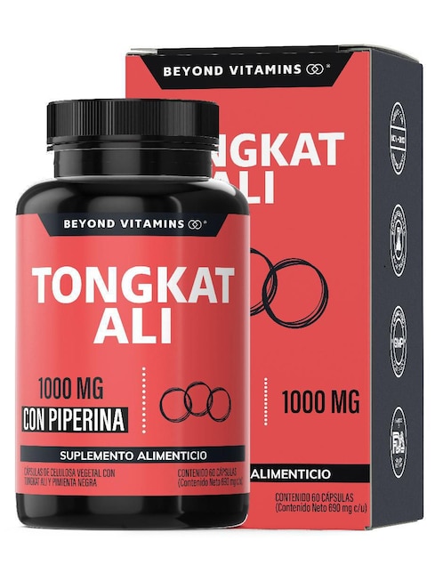 Tongkat Ali con Extracto de Piperina Beyond Vitamins de 60 cápsulas