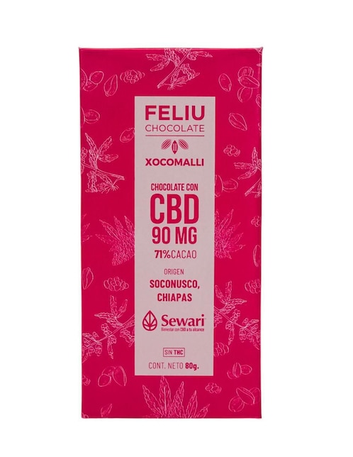 Chocolate mexicano con CBD - Xocomalli Sewari de 80 g