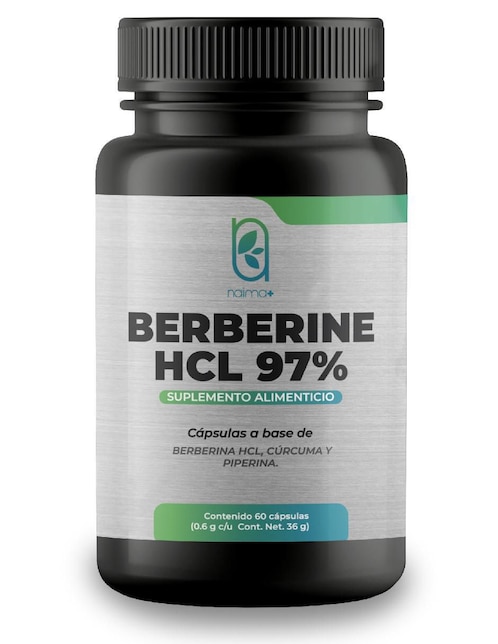 Berberine HCL 97% NAIMA , Berberina Naima con berberina de 100 cápsulas