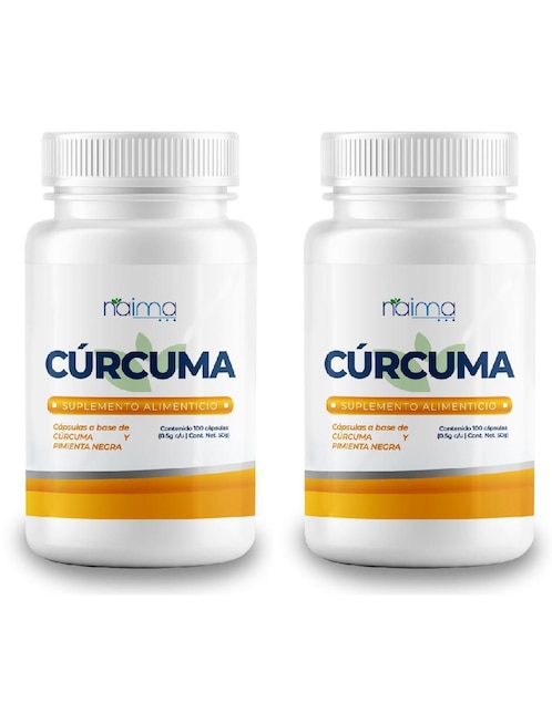 Cúrcuma con Pimienta Negra Naima de 100 cápsulas