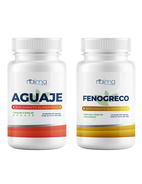 Set de suplementos alimenticios Fenogreco y Aguaje Naima
