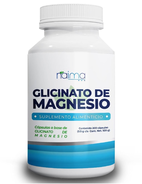 Glicinato de Magnesio Naima con glicinato de 200 cápsulas