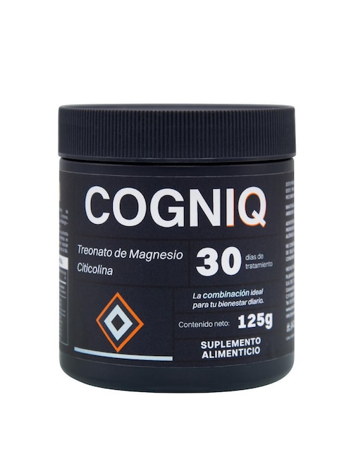 COGNIQ Suplemento Alimenticio Treonato de Magnesio y Citicolina Bdm Lab con citrato de magnesio, citrato de potasio, calcio, gluconato de zinc, vitamina b6 y vitamina b2 sabor maracuyá de 125 g
