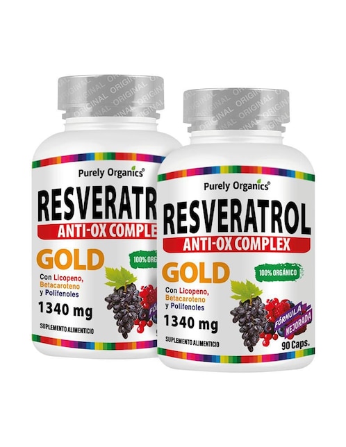 Suplemento alimenticio Purely Organics con resveratrol