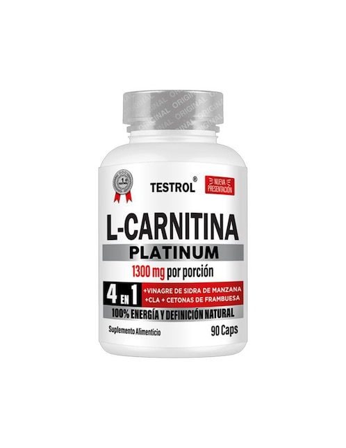 L-Carnitina 4 en 1 Platinum 1300 mg Testrol de 90 cápsulas L-Carnitina 4 en 1 Platinum 1300 mg Testrol de 90 cápsulas