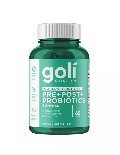 Gomitas Veganas Pre + Post + Probióticos Goli sabor berry de 60 gomitas