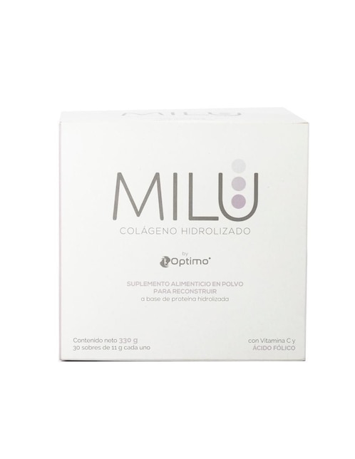 Milu by Optimo colágeno hidrolizado con colágeno hidrolizado, ácido fólico, vitamina C