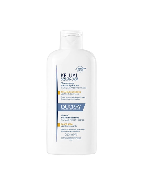 Shampoo anticaspa para cabello seco Kelual Squanorm Ducray 200 ml