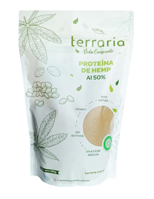 Proteína de Hemp Terraria 500 g Terraria con multivitaminico sabor natural de 500 g