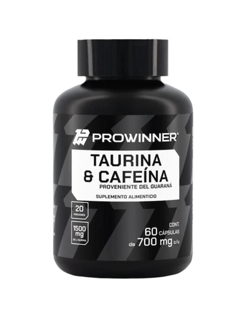 Taurina y Cafeína Prowinner con cafeína de 60 cápsulas Taurina y Cafeína Prowinner con cafeína de 60 cápsulas