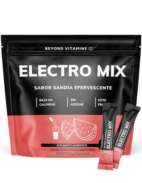 Electrolitos sin azúcar efervescente Beyond Vitamins sabor sandia de 180 g