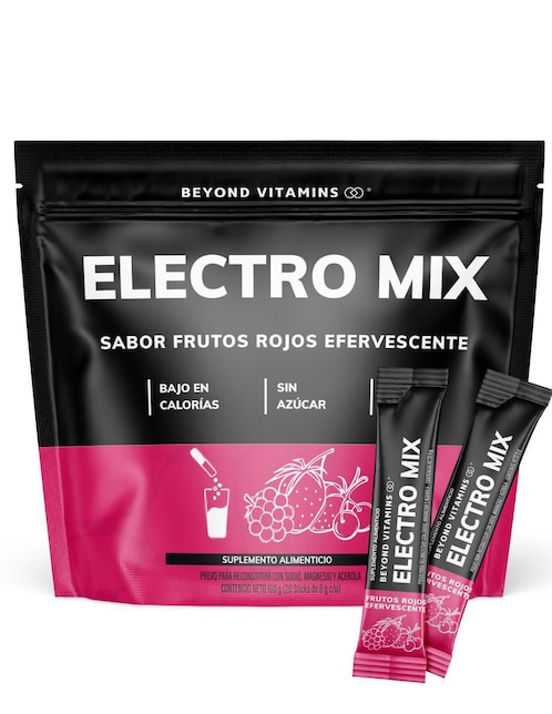 Electrolitos sin azúcar efervescente Beyond Vitamins sabor frutos rojos