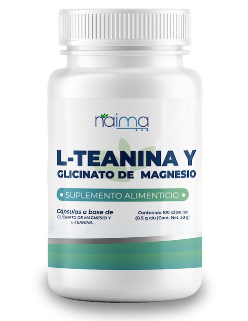 L - Teanina y Glicinato de Magnesio Naima con l-teanina de 100 cápsulas