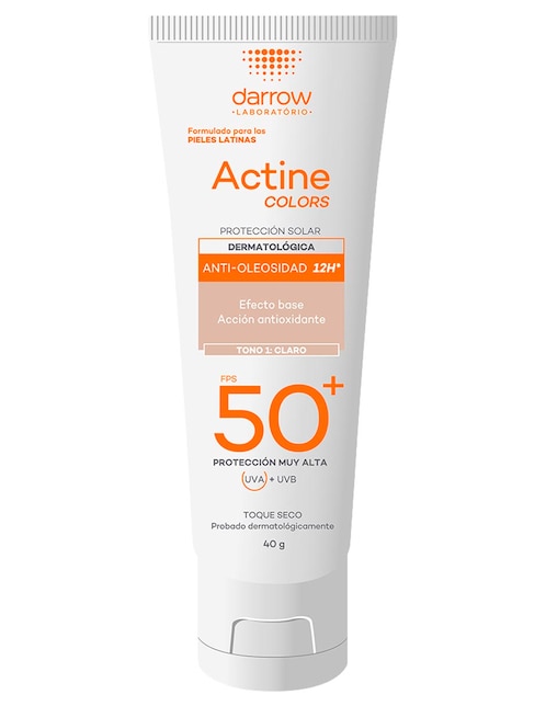 Protector solar FPS 50 Dermatológico Facial Claro Darrow Actine Colors 40 g