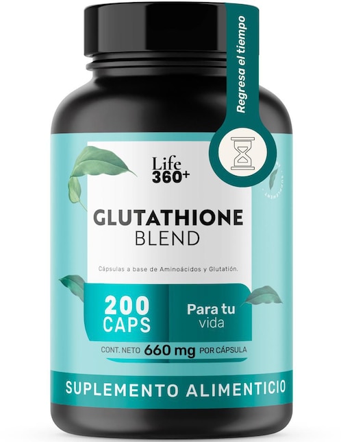 Glutation LIFE 360+ L-Lisina L-Glicina L-Glutamina Life360+ con l-glutamina de 200 cápsulas