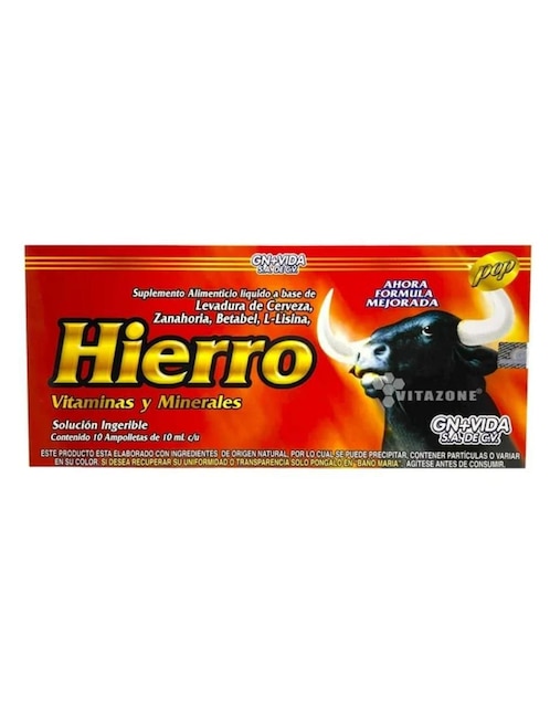 Anemiasyn Gn+Vida con hierro, vitaminas y minerales sabor natural