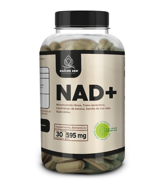 NAD+ Súper Premium Raíces Zen con Resveratrol, Quercetina Raíces Zen con ribósido de nicotinamida de 30 cápsulas