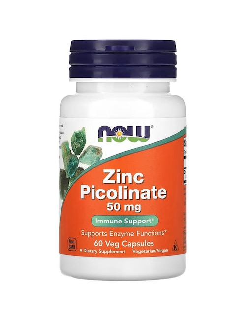 Picolinato de zinc, 50 mg, vegetales Now con zinc de 60 cápsulas