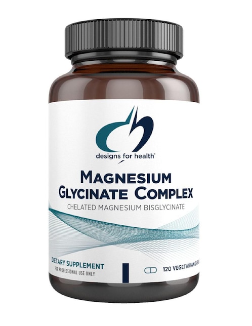 Glicinato de magnesio Designs For Health con magnesio de 120 cápsulas