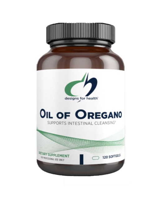 aceite de oregano Designs For Health con vitaminas y minerales de 120 cápsulas
