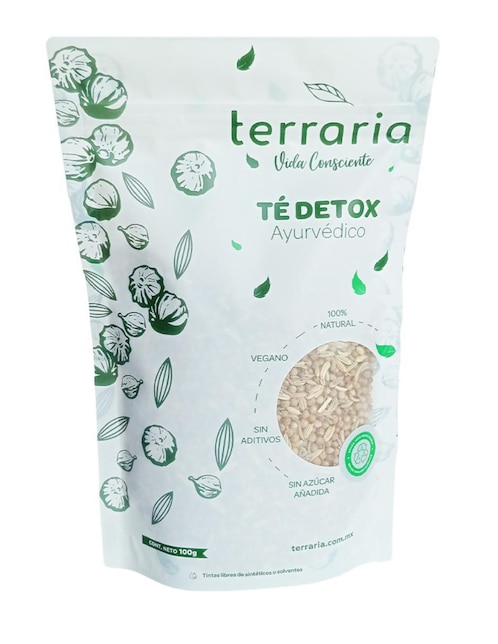 Té Detox Terraria con extracto de cilantro sabor herbal de 100 g