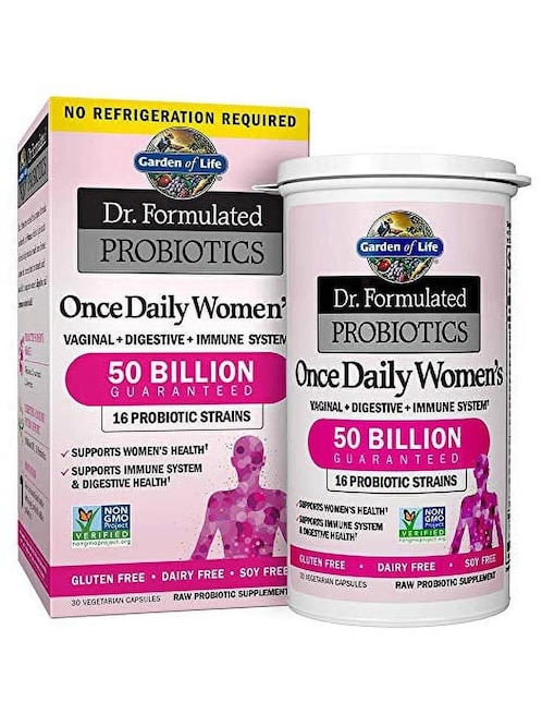 Dr. Formulated Probiotics Once Daily Women's Shelf-Stable Garden Of Life con prebióticos de 30 cápsulas