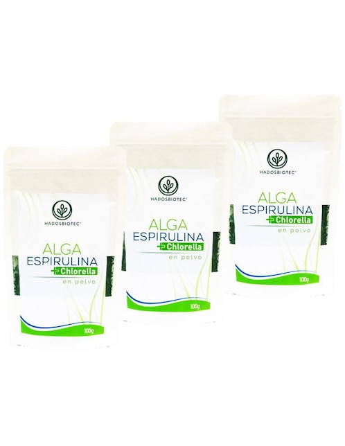 Alga Espirulina + Chlorella Hadosbiotec con clorela