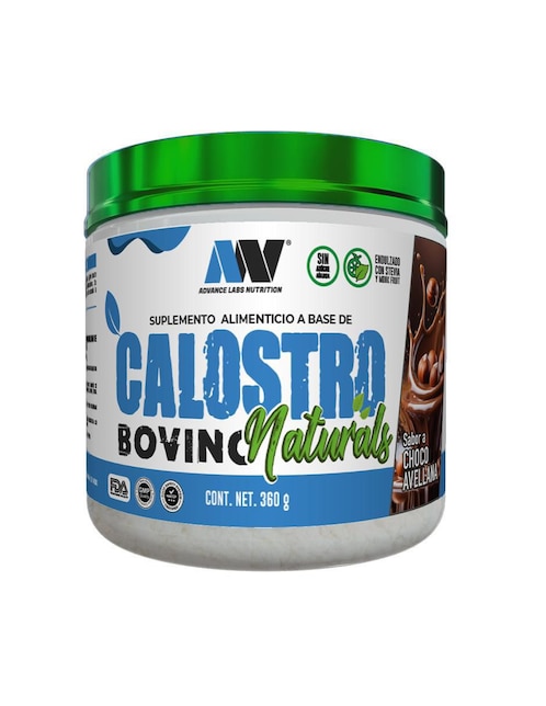 ADVANCE NUTRITION Calostro Bovino Naturals Advance Nutrition con calostro bovino sabor choco-avellana de 360 g