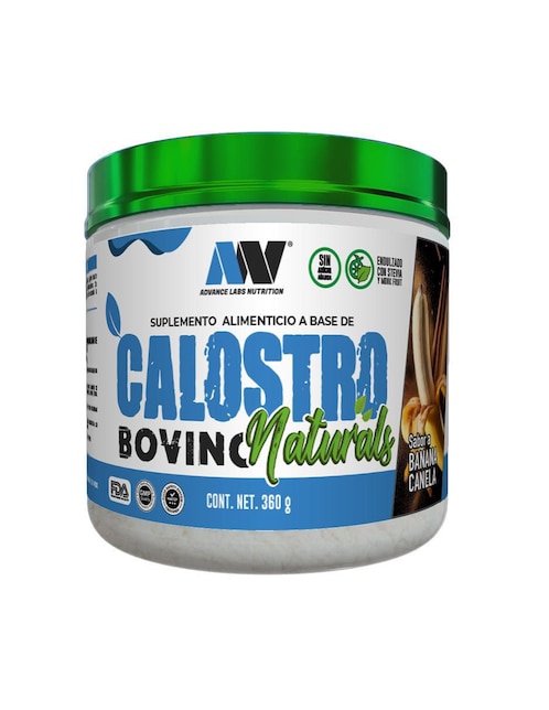 Calostro Bovino Naturals Advance Nutrition con calostro bovino sabor plátano de 360 g