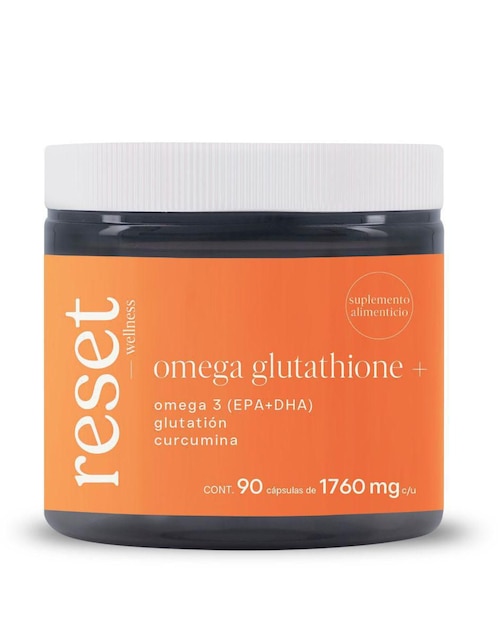 Omega Glutathione + Reset Wellness con omega 3, epa y dha de 90 cápsulas
