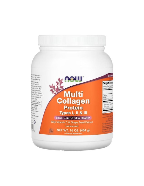 Multi Collagen Now con colágeno hidolizado, vitamina C de 454 g