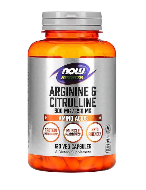 Sports, Arginina y Citrulina con arginina de 120 cápsulas
