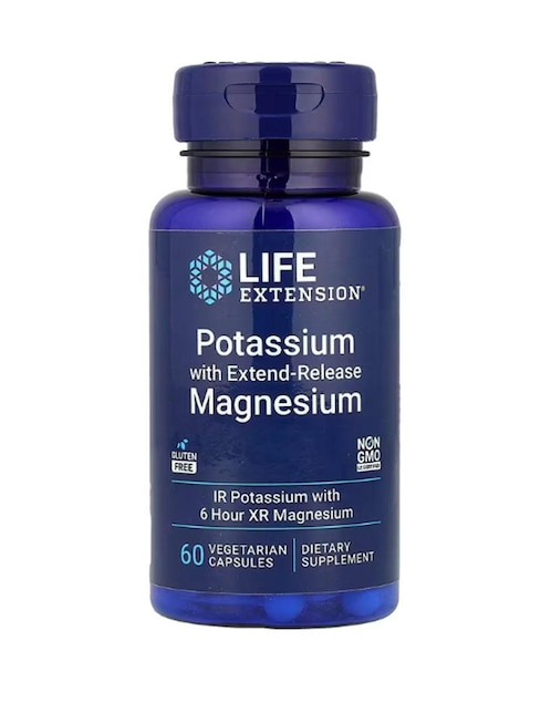 potasio con magnesio Life Extension con vitaminas y minerales de 60 cápsulas